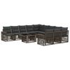 vidaXL Set Divano da Giardino 12 pz Grigio e Grigio Scuro polyrattan