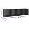 vidaXL Libreria/Mobile TV Grigio 36x30x143 cm in Legno Multistrato
