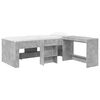 vidaXL Letto alto per bambini con scrivania 2 pz Grigio Cemento