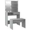 vidaXL Set Tavolo da Toeletta con LED Grigio Sonoma Legno Multistrato