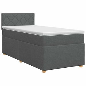 vidaXL Letto box spring con materasso Grigio Scuro 90 x 190 cm Tessuto