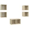 vidaXL Set Mobili TV 5 pz Rovere Sonoma in Legno Multistrato