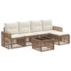 vidaXL Set Divano da Giardino 6 pcs Beige e Bianco Crema polyrattan