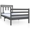 vidaXL Giroletto Grigio 90x190 cm Single in Legno Massello