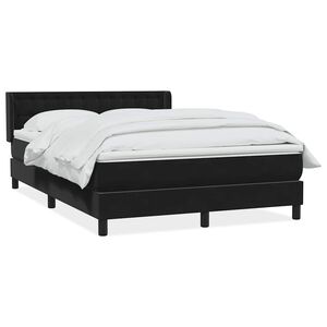 vidaXL Giroletto a Molle con Materasso Nero 160x210 cm in Velluto