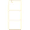 vidaXL Parete per Doccia Walk-in Vetro Trasparente ESG 80x195 cm Oro