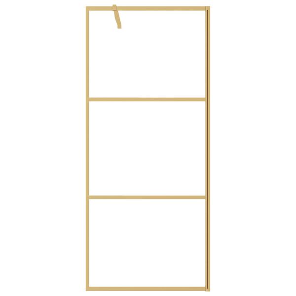 vidaXL Parete per Doccia Walk-in Vetro Trasparente ESG 80x195 cm Oro