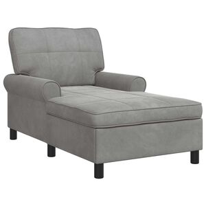 vidaXL Chaise Lounge Grigio chiaro 91 x 157 x 91 cm Velluto