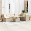 vidaXL Set Divano da Giardino 9 pz con Cuscini Beige in Polyrattan