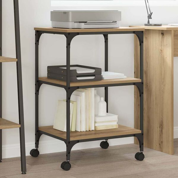 vidaXL Supporto per Stampante Rovere artigianale 50 x 41 x 75 cm