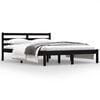 vidaXL Giroletto Legno Massello Pino 120x190cm Nero 4FT Small Double