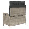 vidaXL Panca Reclinabile Giardino con Cuscini Grigio Chiaro Polyrattan