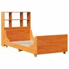 vidaXL Letto Libreria senza Materasso Marrone Cera 100x200 cm Legno