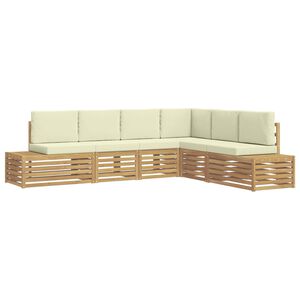 vidaXL Set di divani da esterno Bianco 273 x 213,5 x 73 cm Poliestere