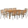 vidaXL Set da Pranzo per Giardino 9 pcs Grigio Poly Rattan