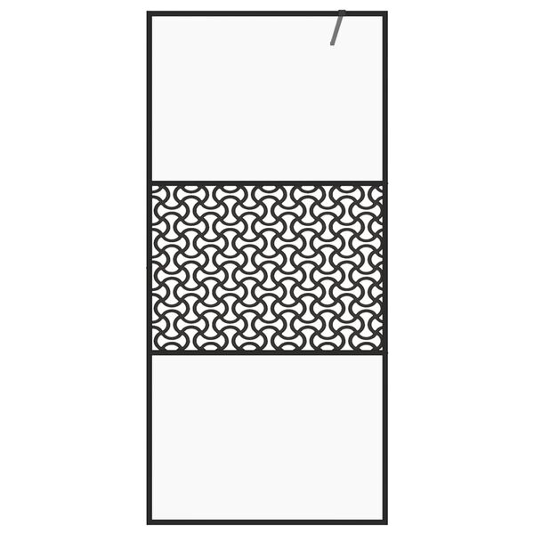 vidaXL Parete per Doccia Walk-in Vetro Trasparente ESG 80x195 cm Nera