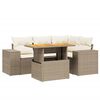 vidaXL Set Divano da Giardino 5 pz con Cuscini Beige in Polyrattan