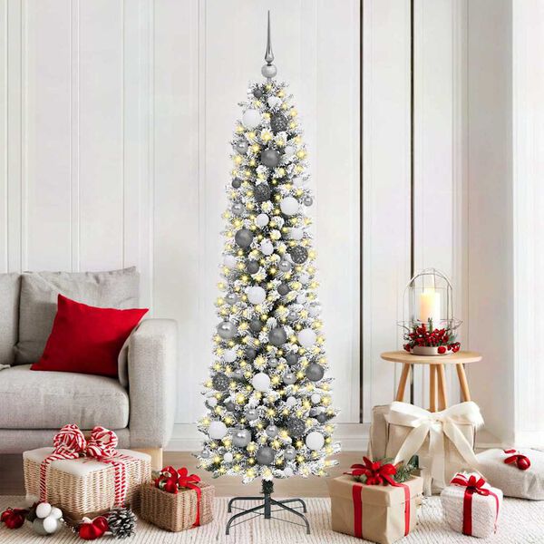 vidaXL Albero di Natale artificiale con 300 LED Bianco 180 cm