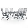vidaXL Set Pranzo da Giardino 7 pz in Acciaio Antracite
