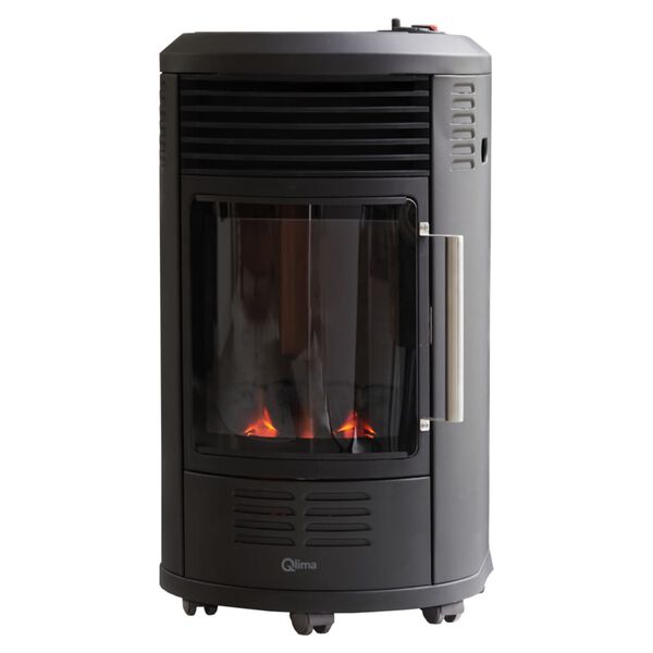 Qlima Stufa a Gas con Connettore 2 in 1 GH 8034 3,4 kW Nero