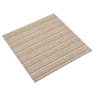vidaXL Tappeto 20 pcs Beige Striato 50 x 50 cm 100% Polipropilene