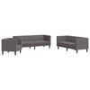 vidaXL Set Divani Chesterfield 3pz Grigio in Similpelle