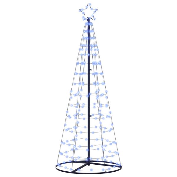 vidaXL Albero di Natale LED con 390 LED con supporto Blu 250 cm Ferro