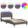 vidaXL Giroletto con LED senza Materasso Hvar Grigio 100x200 cm