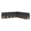 vidaXL Set Divano da Giardino 9 pz Grigio polyrattan