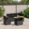 vidaXL Set Divano da Giardino 6 pz con Cuscini Nero in Polyrattan