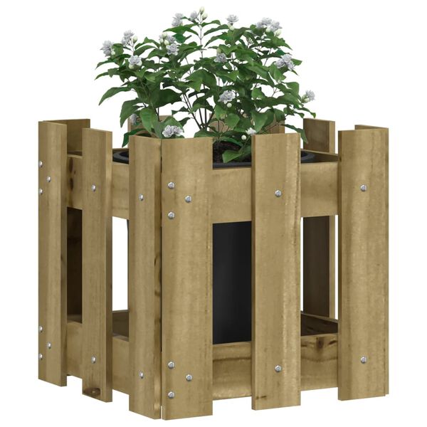 vidaXL Fioriera Giardino a Recinzione 30x30x30Pino Massello Impregnato