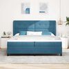 vidaXL Letto a molle con materasso Blu Scuro 200 x 200 cm Poliestere