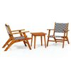 vidaXL Set da Bistrot 3 pz in Legno Massello di Acacia