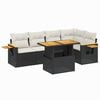 vidaXL Set Divano da Giardino 6 pz con Cuscini Nero in Polyrattan