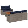 vidaXL Set Divano da Giardino 6 pz Grigio polyrattan