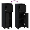 vidaXL Mobile da Bagno Rovere Nero 30 x 30 x 95 cm Legno multistrato