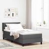 vidaXL Letto a molle con materasso Grigio scuro 190 x 90 cm Poliestere