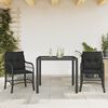 vidaXL Set da Bistr&ograve; 3 pz con Cuscini Nero in Polyrattan
