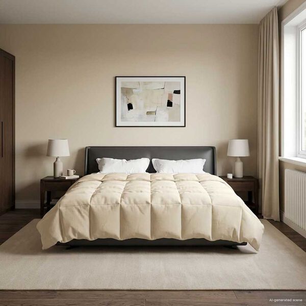 vidaXL Duvet Invernale Trapuntato Crema 200 x 200 cm Microfibra