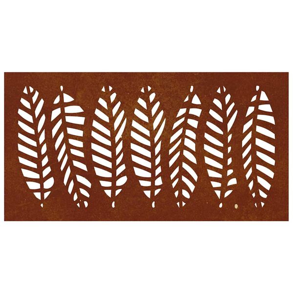 vidaXL Decorazione Muro da Giardino 105x55 cm Foglia Acciaio Corten