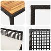 vidaXL Set da Pranzo per Giardino 9 pcs Nero polyrattan