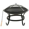 vidaXL Braciere e Barbecue 2 in 1 con Attizzatoio 56x56x49 cm Acciaio