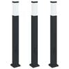 vidaXL Lampioni a palo con presa elettrica 3 pz 80 cm Nero IP44
