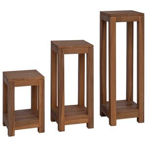 vidaXL Supporto per piante 3 pz Naturale 25 x 25 x 80 cm