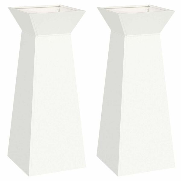 vidaXL Vaso a Pilastro 2 pcs Bianco 40 x 40 x 100 cm