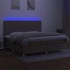 vidaXL Letto a Molle Materasso e LED tortora 200x200cm in Tessuto