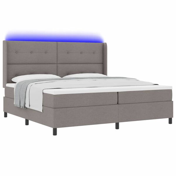 vidaXL Letto a Sorgente LED con materasso Talpa 200 x 200 cm Tessuto