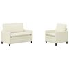vidaXL Set di divani 2 pcs Crema Tessuto