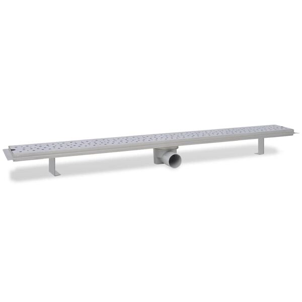 vidaXL Canaletta di Drenaggio per Doccia a Bolle 1030x140mm in Acciaio
