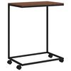 vidaXL Tavolino con Ruote Nero 55x35x70 cm in Legno Multistrato